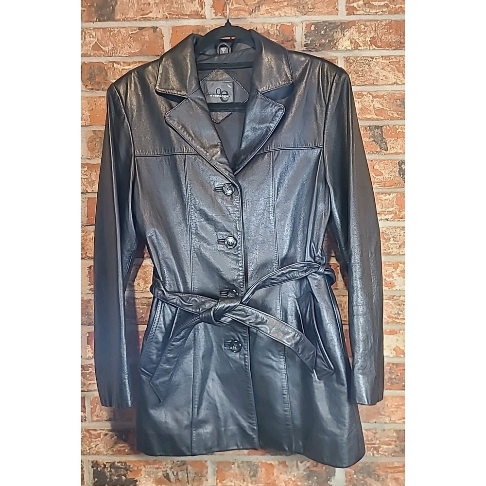 Vintage OE Outdoor‎ Exchange Black Leather Jacket Women's Size Small